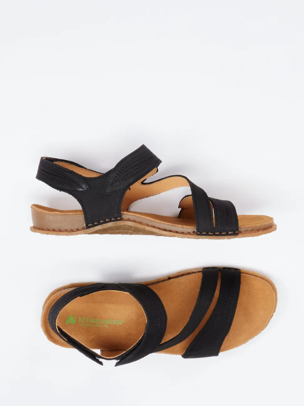 El Naturalista – Komfortsandalen aus Nubukleder schwarz