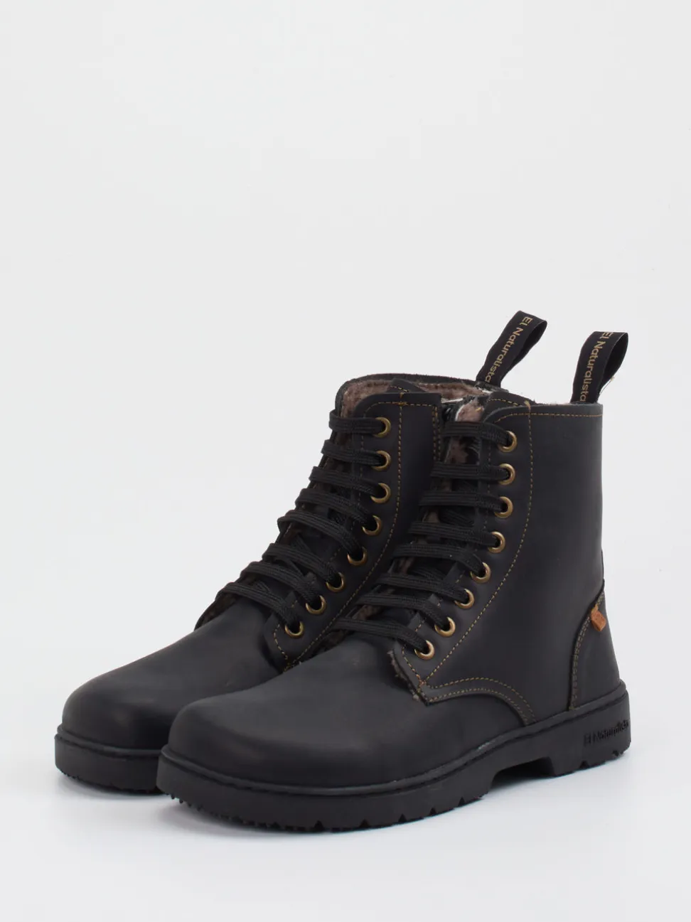 El Naturalista – Schnürboots aus Fettleder Schwarz