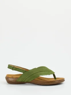 El Naturalista – Zehentrenner-Sandalen aus Nubukleder grün