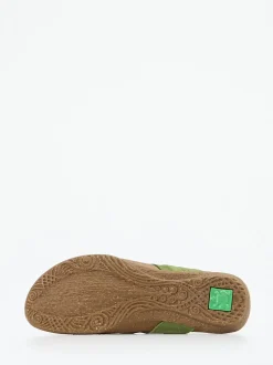El Naturalista – Zehentrenner-Sandalen aus Nubukleder grün
