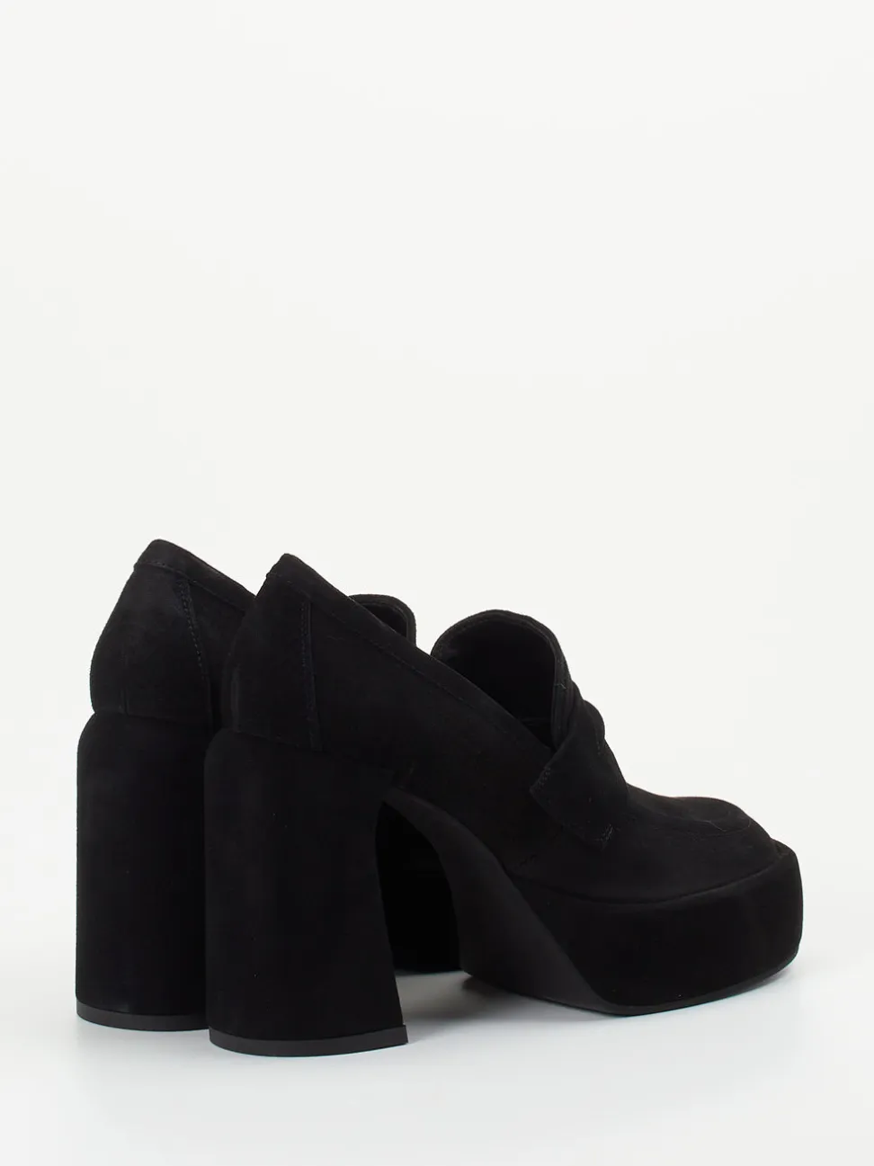 Elena Iachi – Plateau-Loafer aus Veloursleder Schwarz