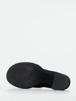 Elena Iachi – Plateau-Loafer aus Veloursleder Schwarz