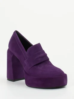 Elena Iachi – Plateau-Loafer aus Veloursleder Violett