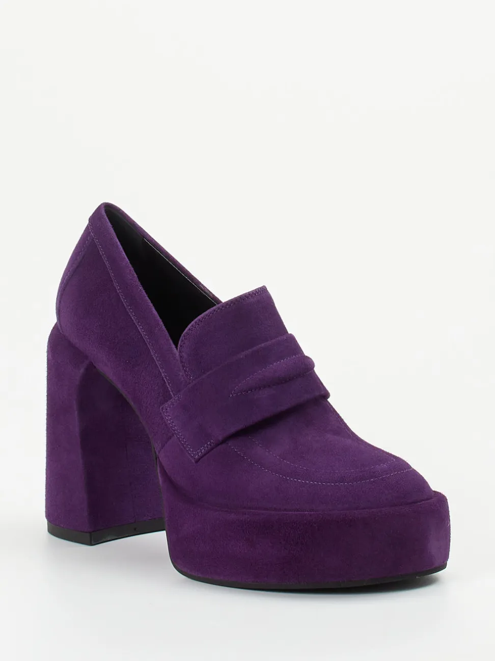 Elena Iachi – Plateau-Loafer aus Veloursleder Violett