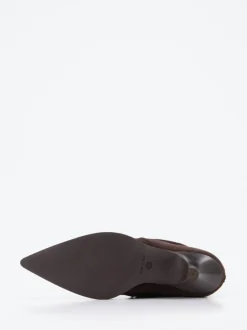 Elena Iachi – Stiefelette aus Veloursleder Dunkelbraun