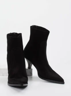 Elena Iachi – Stiefeletten aus Veloursleder schwarz