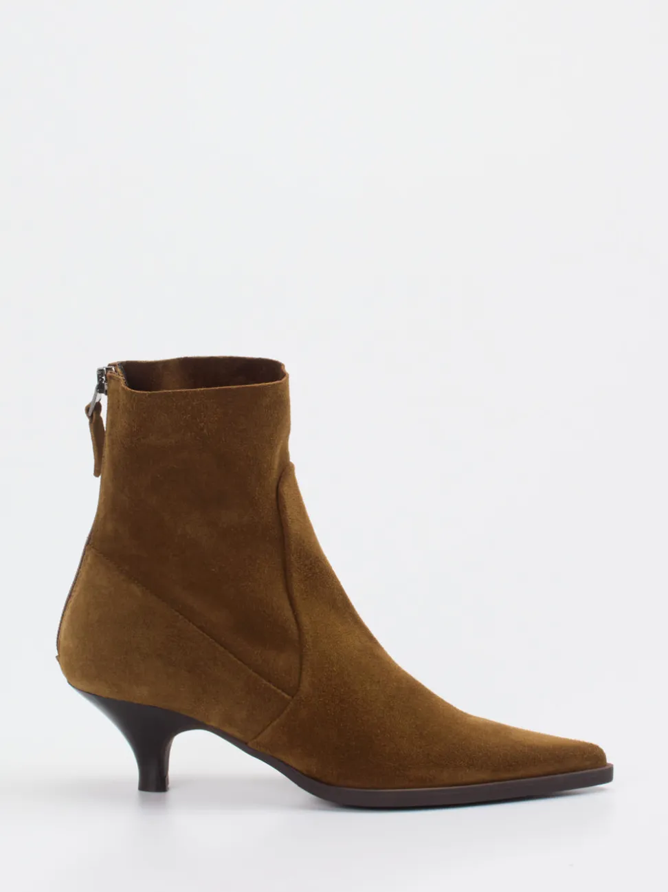 Elena Iachi – Stiefeletten aus Veloursleder Cognacbraun