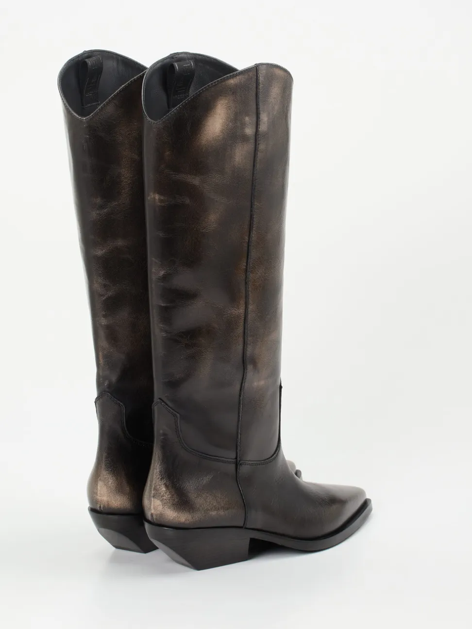 Elena Iachi – Westernstiefel aus Metallicleder bronzebraun