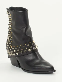 Elena Iachi – Western-Stiefeletten aus Kalbleder Schwarz