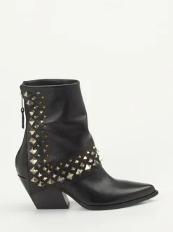 Elena Iachi – Western-Stiefeletten aus Kalbleder Schwarz