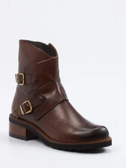 Everybody – Biker-Stiefelette aus Kalbleder Dunkelbraun