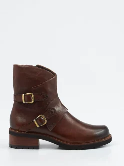Everybody – Biker-Stiefelette aus Kalbleder Dunkelbraun