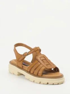 Everybody – Fisherman-Sandale aus Kalbleder cognac