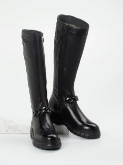 Everybody – Kniehohe Stiefel aus Kalbleder Schwarz