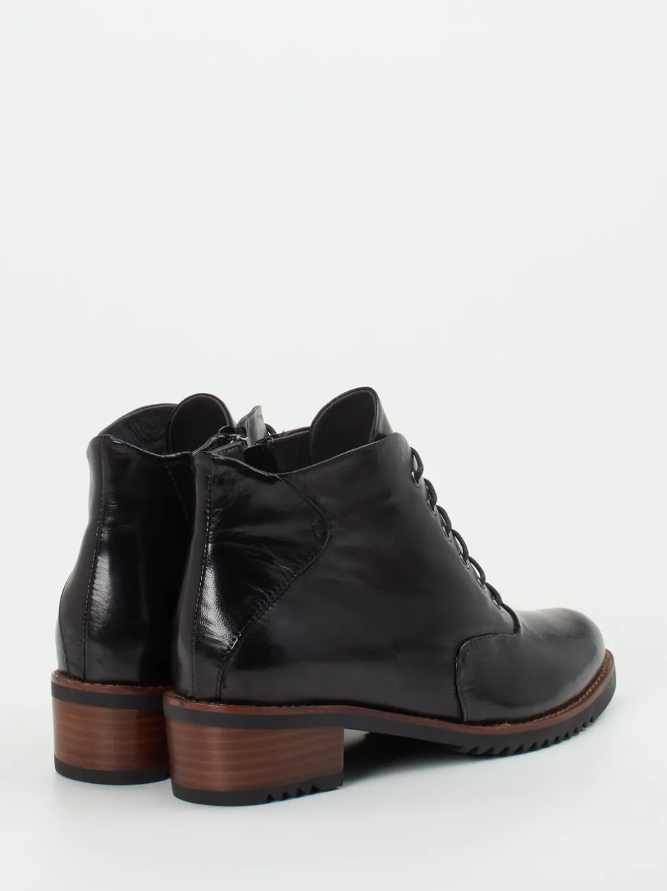 Everybody – Schnür-Boots aus Kalbleder Schwarz