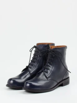 Everybody – Schnürstiefelette aus Kalbleder Blau