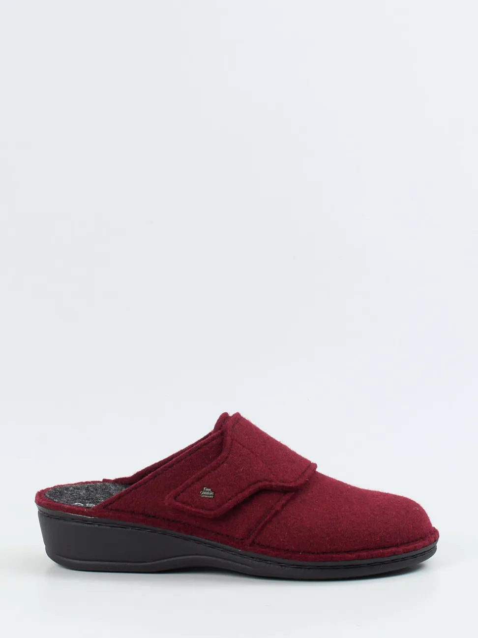Finn Comfort – Damen-Pantoffeln aus Wollfilz dunkelrot