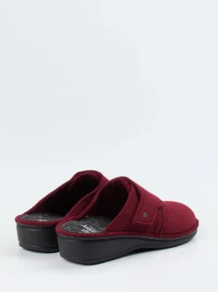 Finn Comfort – Damen-Pantoffeln aus Wollfilz dunkelrot