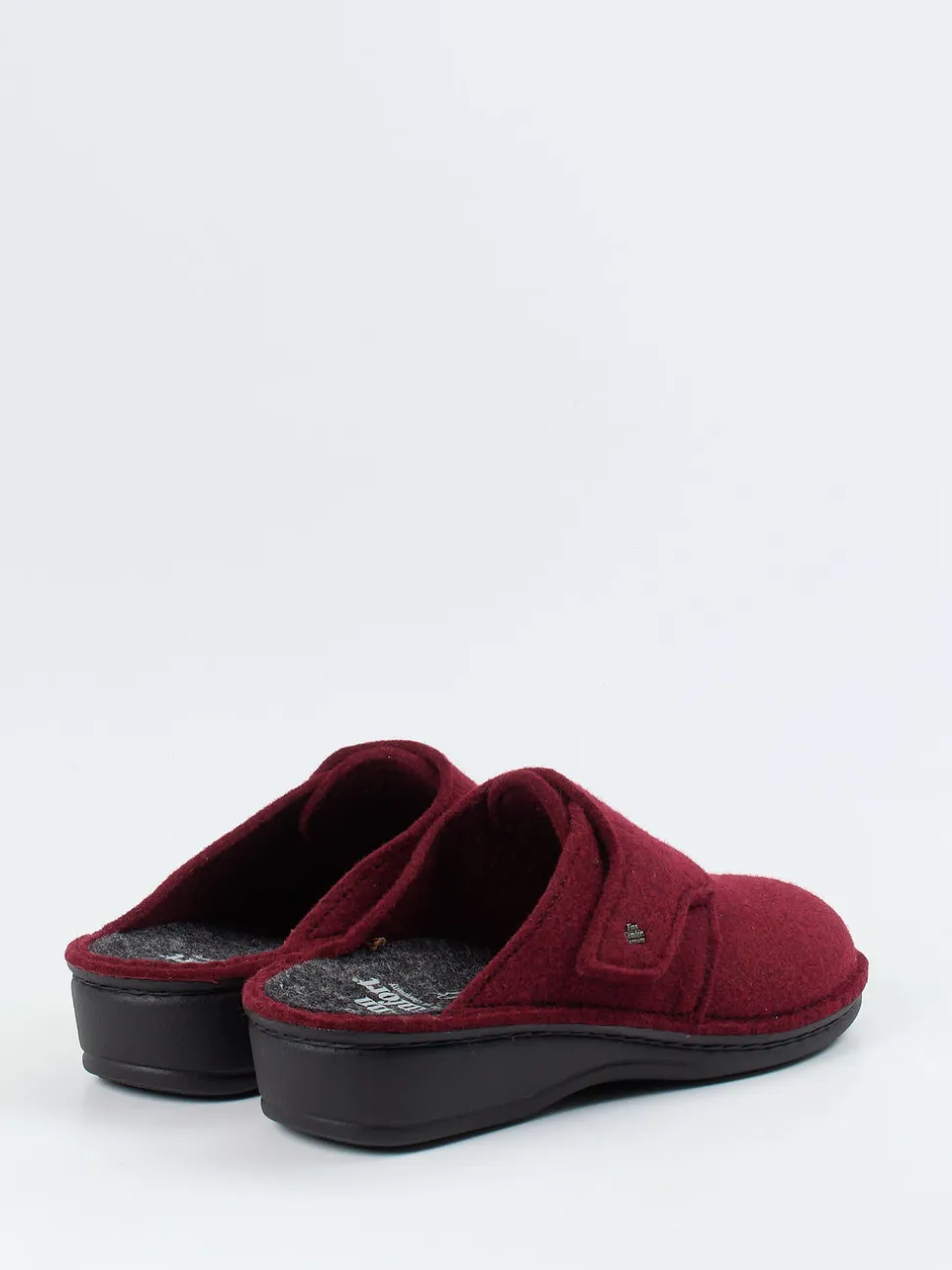 Finn Comfort – Damen-Pantoffeln aus Wollfilz dunkelrot