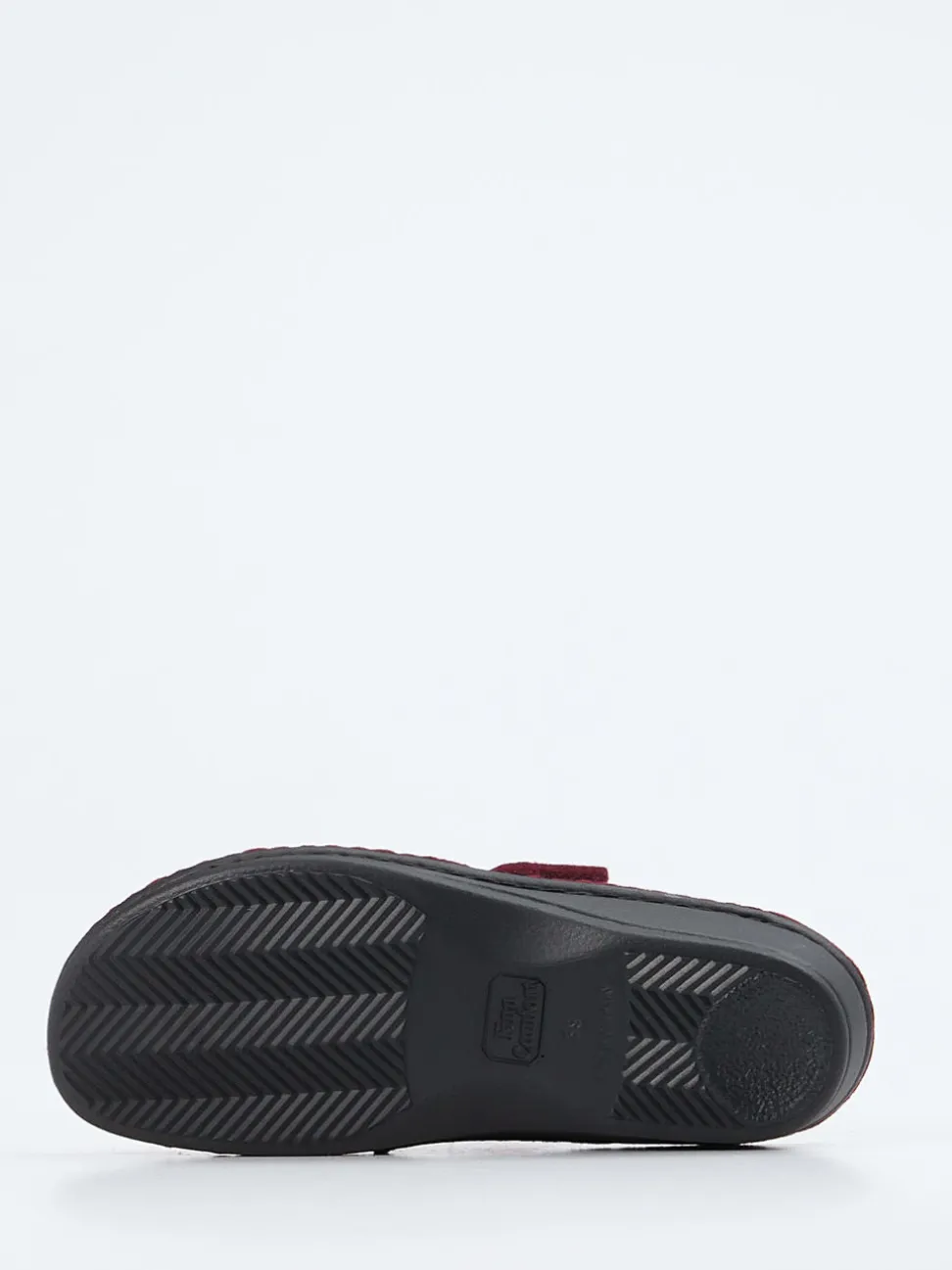 Finn Comfort – Damen-Pantoffeln aus Wollfilz dunkelrot