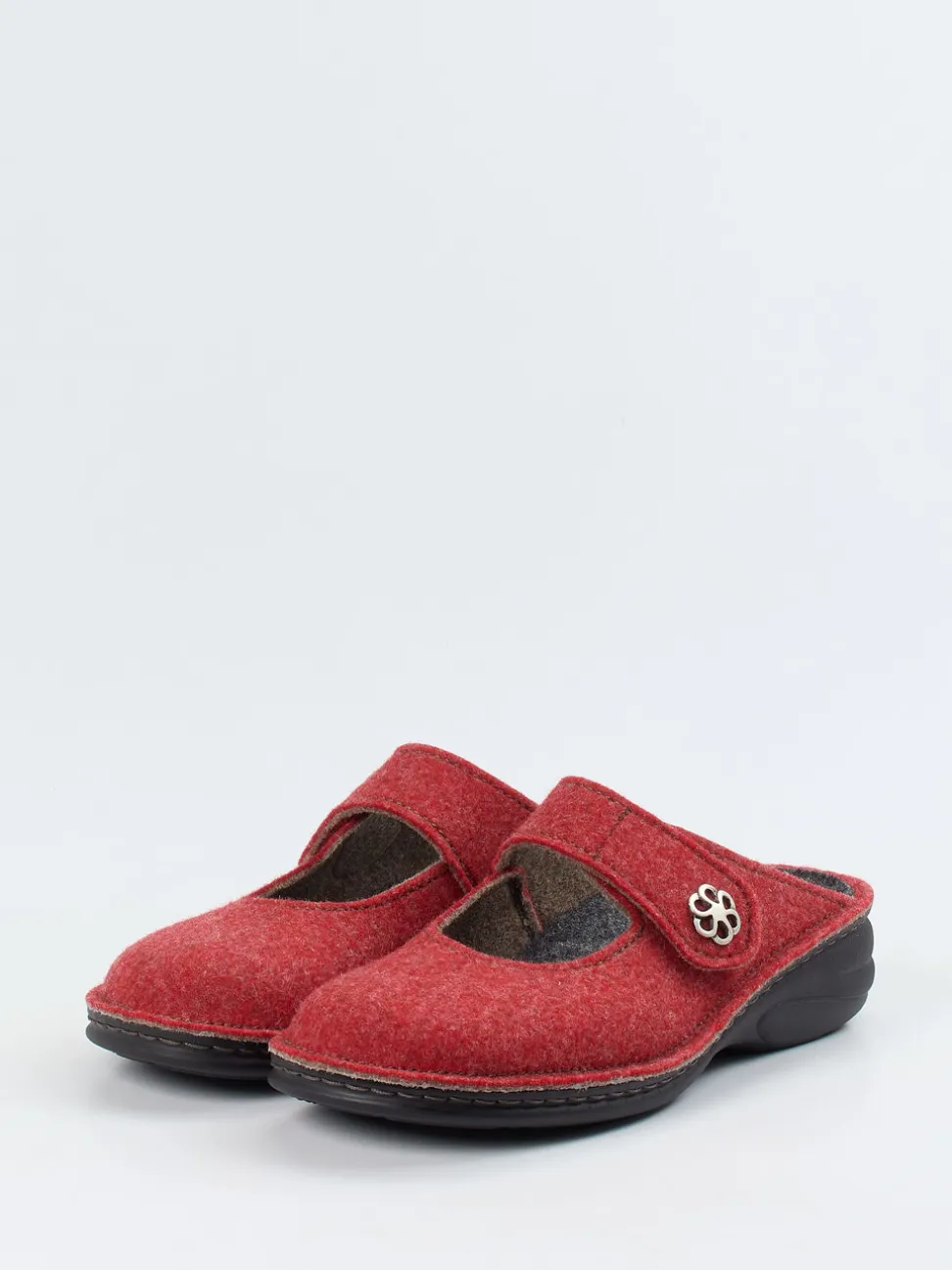 Finn Comfort – Filz-Clogs aus Wollfilz in Ziegelrot