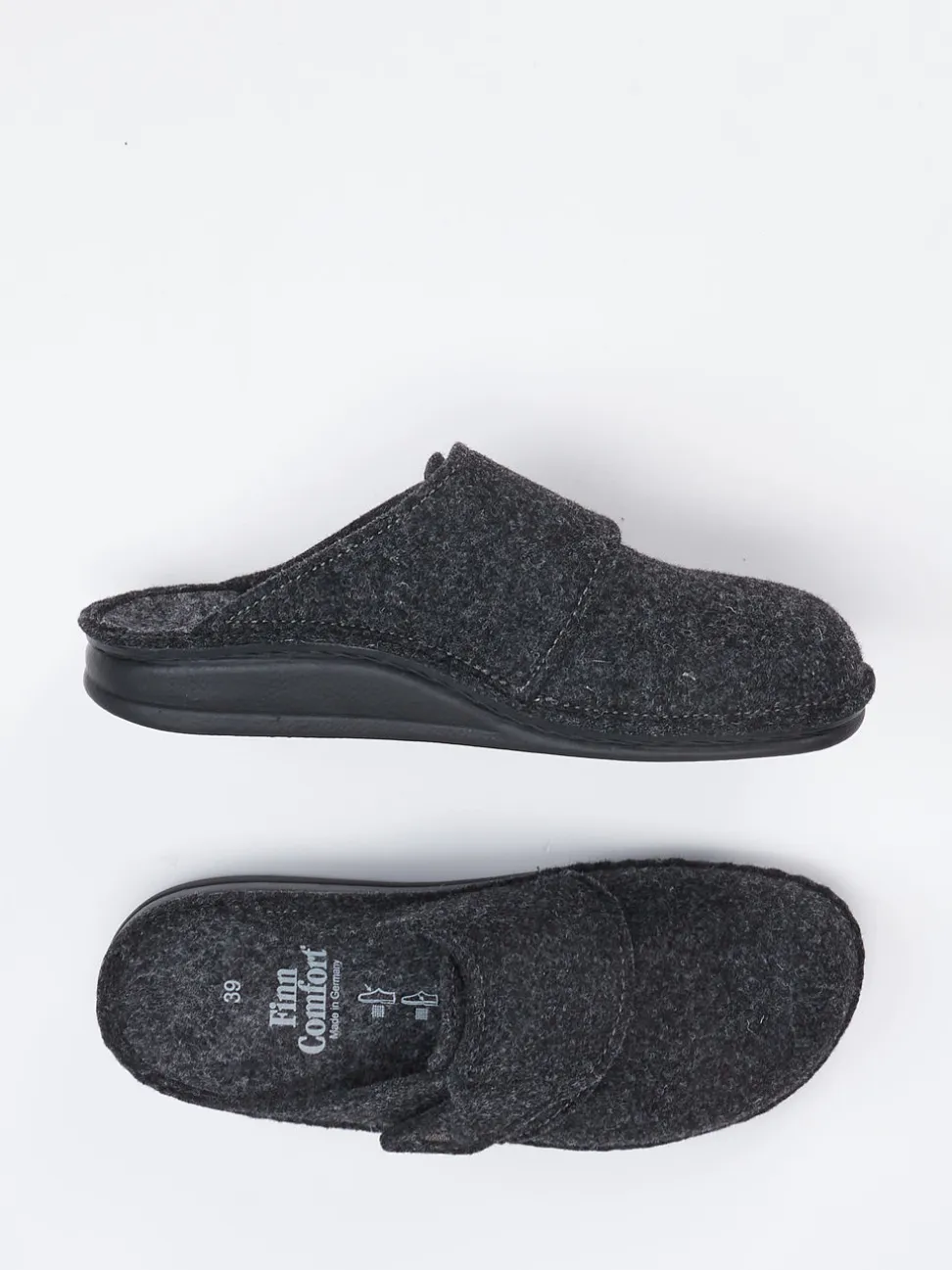 Finn Comfort – Hausschuhe aus Filz in Grau