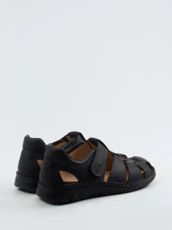Finn Comfort – Klettsandale aus Fettleder schwarz