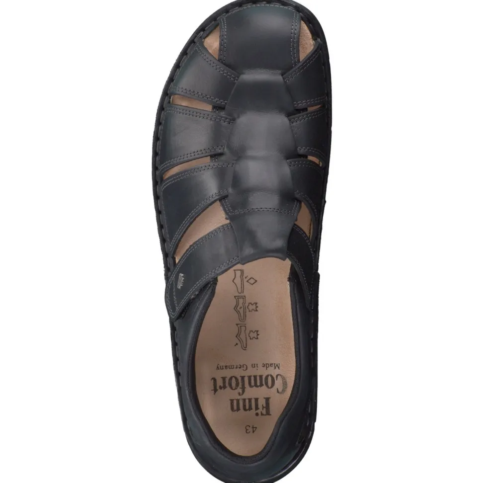 Finn Comfort – Klettsandale aus Fettleder schwarz