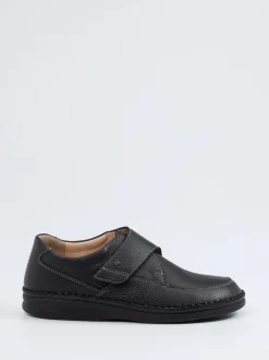 Finn Comfort – Klettslipper aus genarbtem Büffelleder schwarz