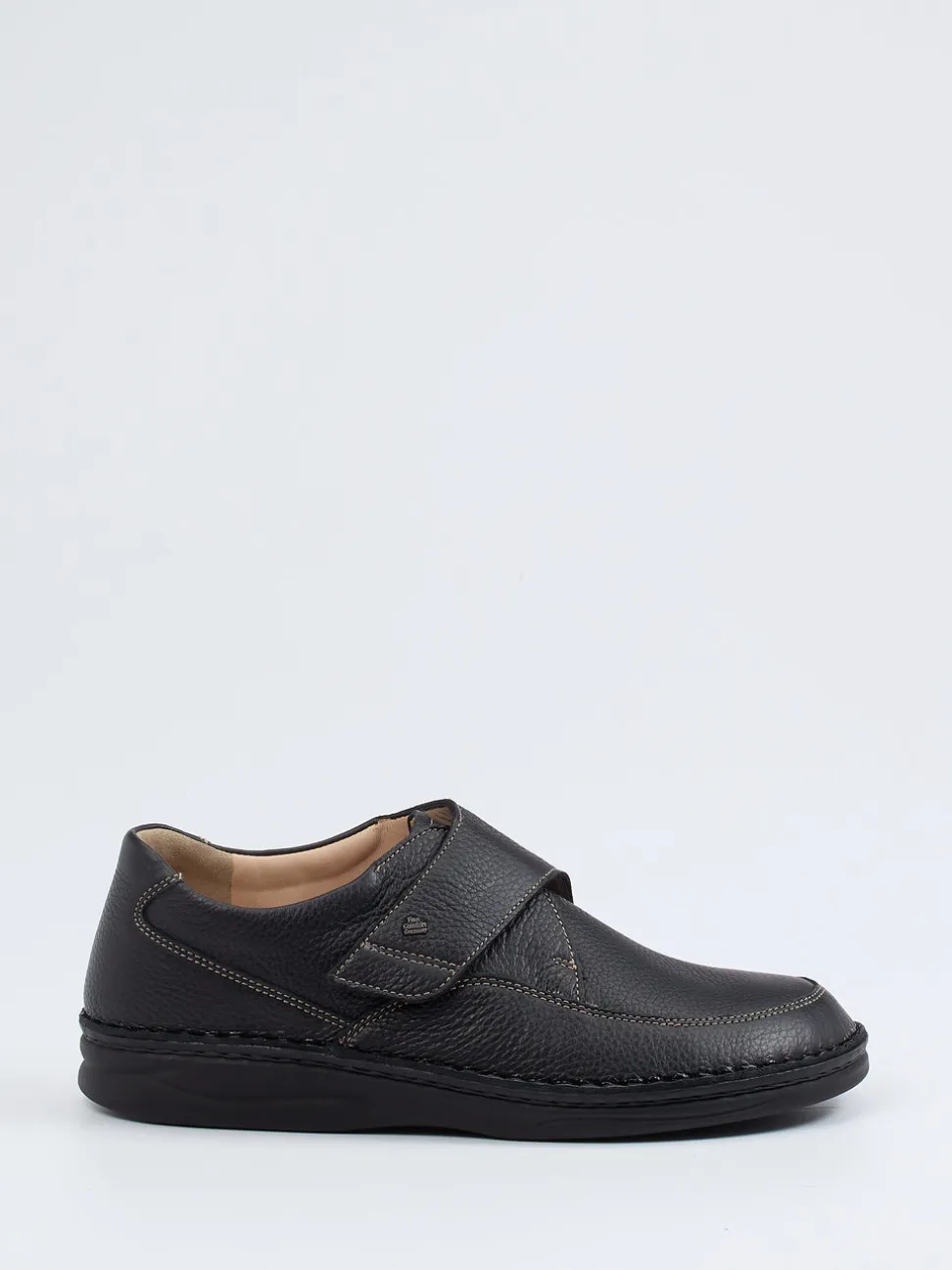 Finn Comfort – Klettslipper aus genarbtem Büffelleder schwarz