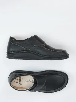 Finn Comfort – Klettslipper aus genarbtem Büffelleder schwarz
