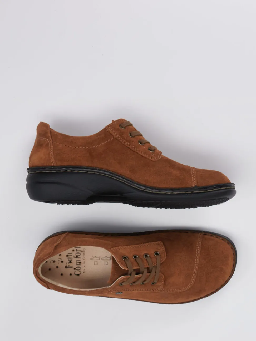 Finn Comfort – Komfort-Halbschuh aus Veloursleder braun