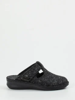 Finn Comfort – Komfort-Pantoletten aus Filz anthrazit