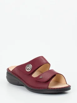 Finn Comfort – Komfort-Pantolette aus Kalbleder Bordeaux