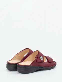 Finn Comfort – Komfort-Pantolette aus Kalbleder Bordeaux