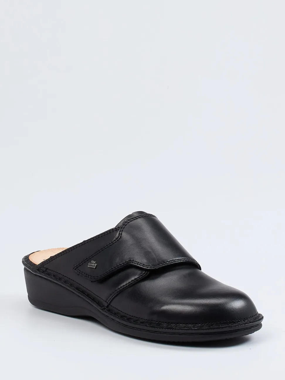 Finn Comfort – Komfort-Pantolette aus Kalbleder Schwarz