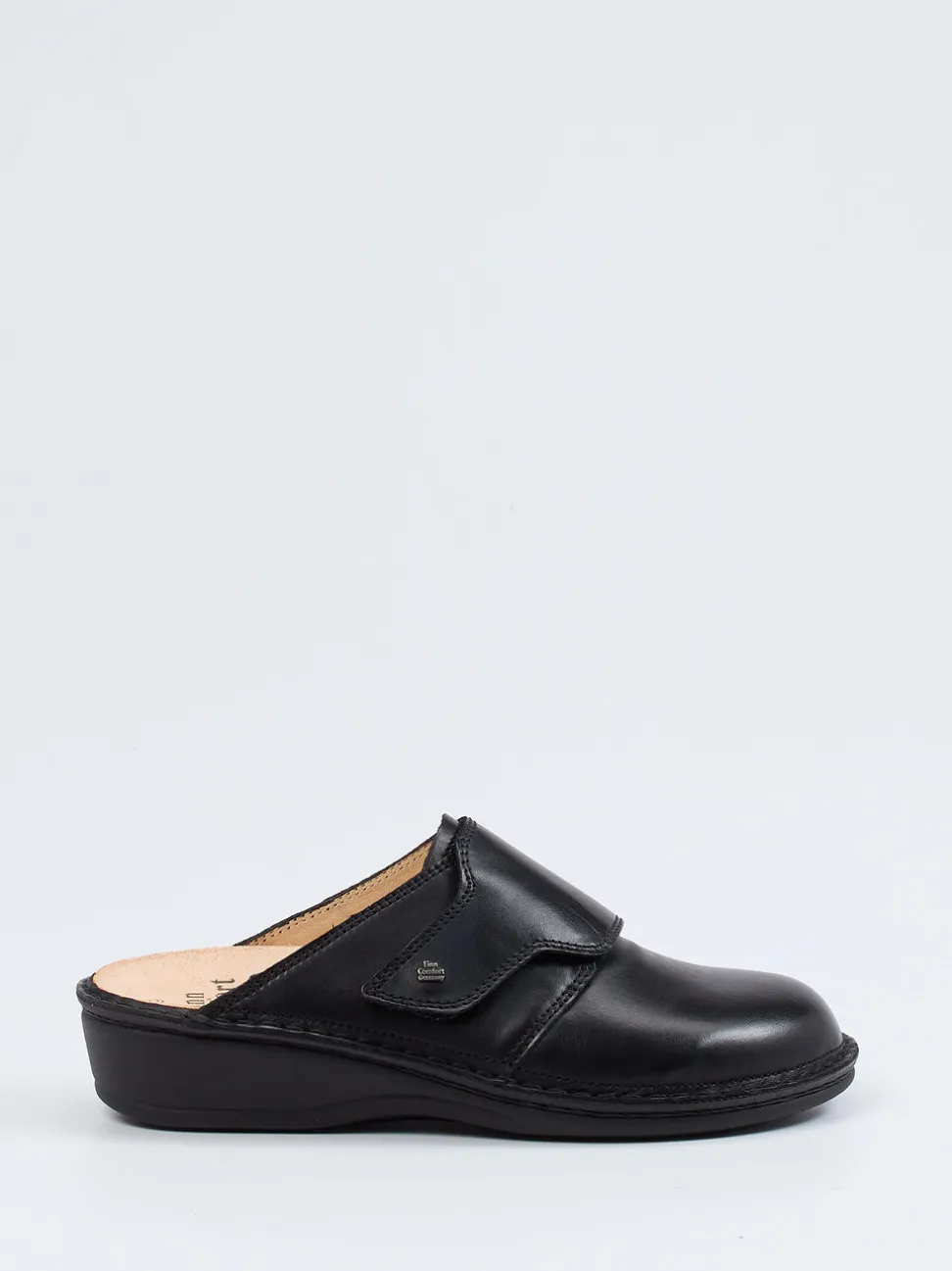 Finn Comfort – Komfort-Pantolette aus Kalbleder Schwarz