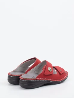 Finn Comfort – Komfort-Pantolette aus veganem Textil rot