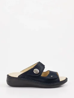 Finn Comfort – Komfort-Pantolette aus Leder Dunkelblau