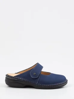 Finn Comfort – Komfort-Pantolette aus Nubukleder Marineblau