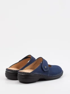 Finn Comfort – Komfort-Pantolette aus Nubukleder Marineblau