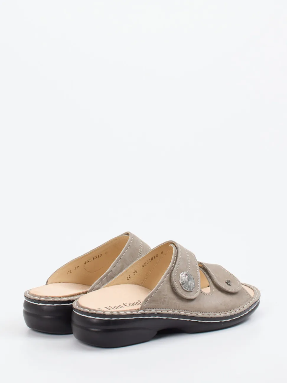 Finn Comfort – Komfort-Pantolette aus Kalbleder taupe