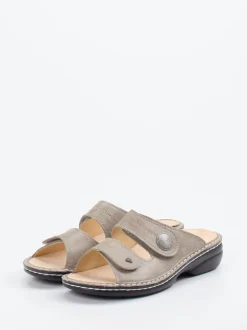 Finn Comfort – Komfort-Pantolette aus Kalbleder taupe