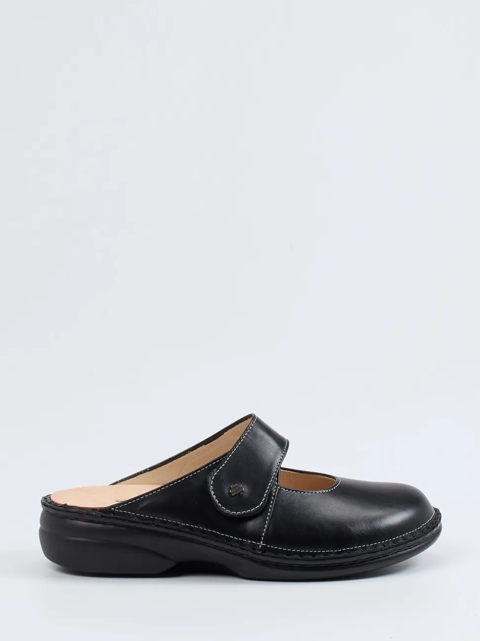 Finn Comfort – Komfort-Pantolette aus Kalbleder Schwarz