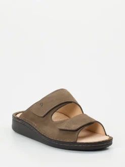 Finn Comfort – Komfort-Pantolette aus Nubukleder schlammgrau