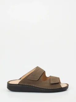 Finn Comfort – Komfort-Pantolette aus Nubukleder schlammgrau