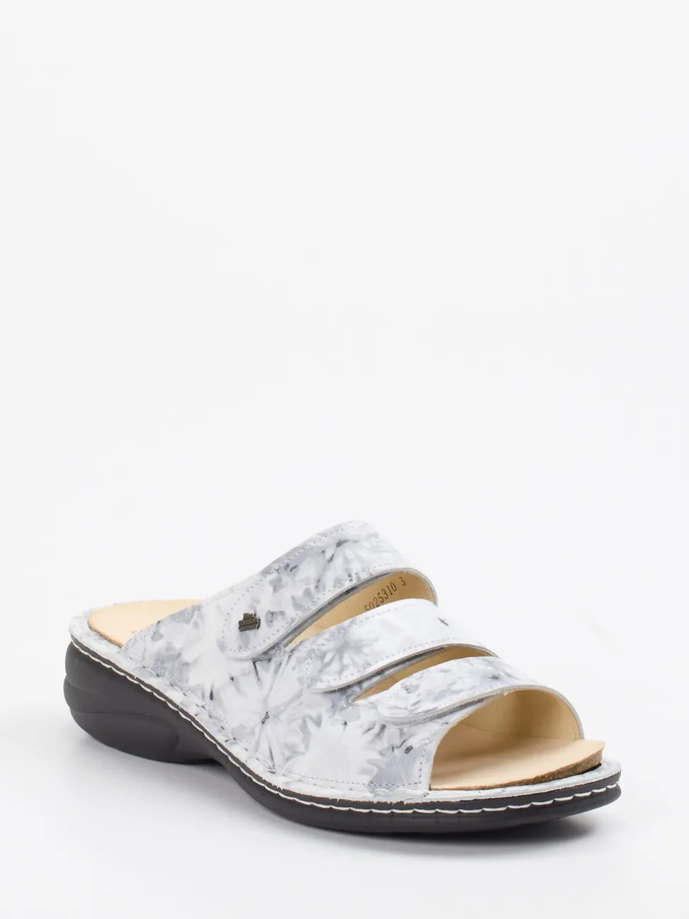 Finn Comfort – Komfort-Pantolette aus Kalbleder grau