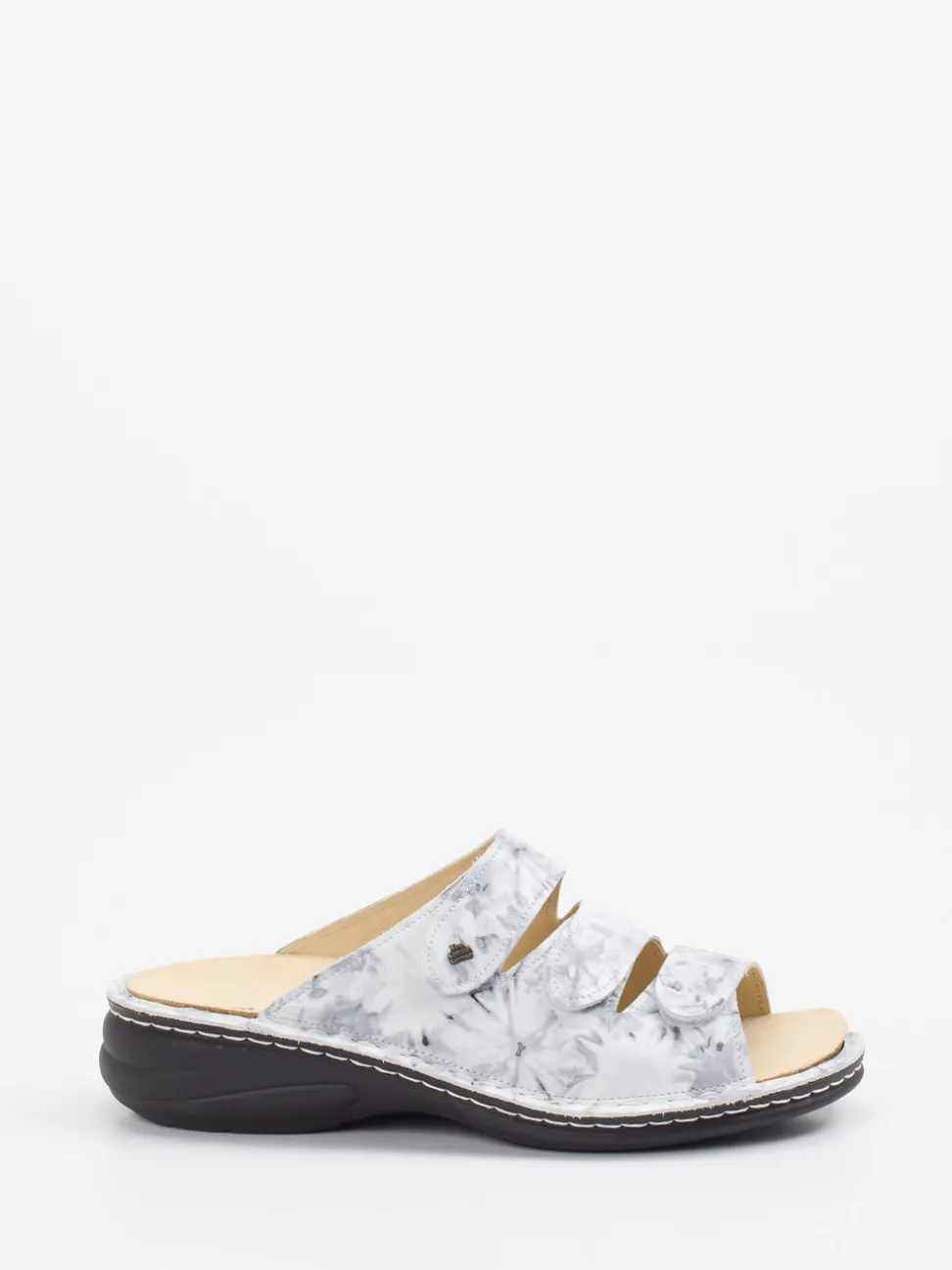 Finn Comfort – Komfort-Pantolette aus Kalbleder grau