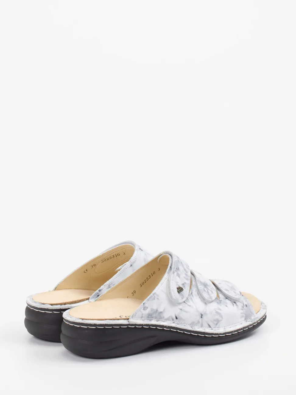 Finn Comfort – Komfort-Pantolette aus Kalbleder grau