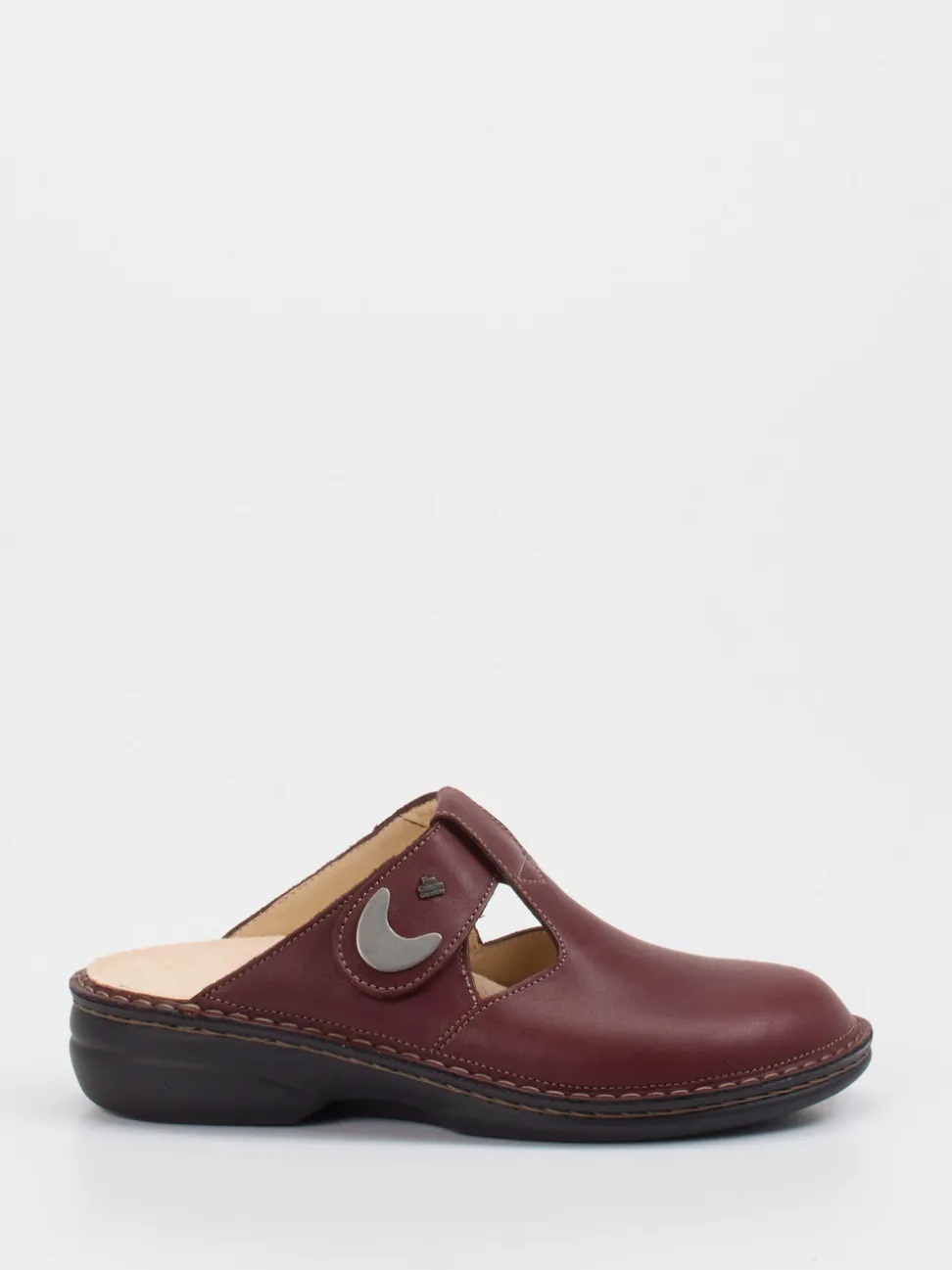 Finn Comfort – Komfort-Pantolette aus Kalbleder bordeauxrot